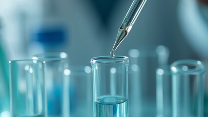 Science Lab Experiment Pipette Dropping Liquid into Test Tube
