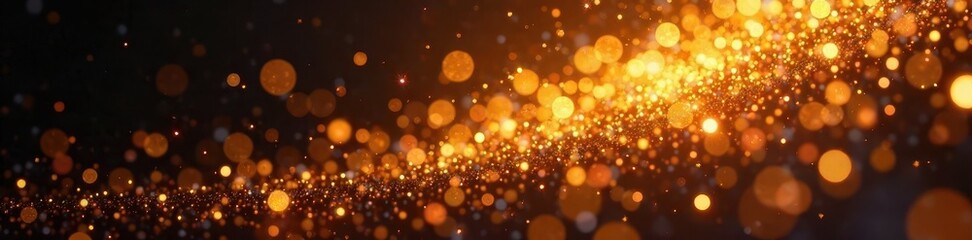 Obraz premium Intricate golden sparkles cascade, creating dazzling effect , texture, bright, sparkles