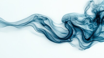 Fototapeta premium A white background reflects blue smoke as it swirls in the air