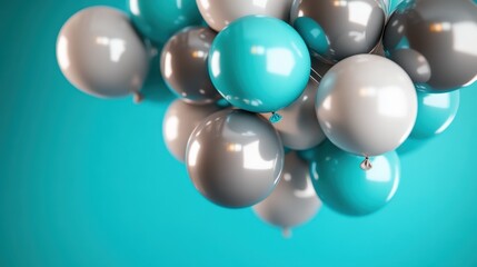 This close-up shot features a colorful assortment of balloons clustered together, creating a playful and festive atmosphere filled with joy and celebration.