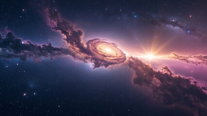 Stunning Spiral Galaxy Cosmic Nebula Space Art