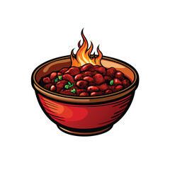 Generate a realistic vector illustration of a steaming bowl of Sichuan hot pot.