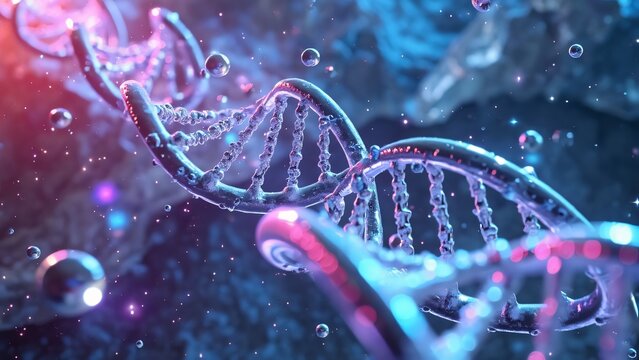 Stunning 3D Render of DNA Double Helix Genetic Code