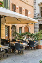 Typical Italian outdoor street restaurant 