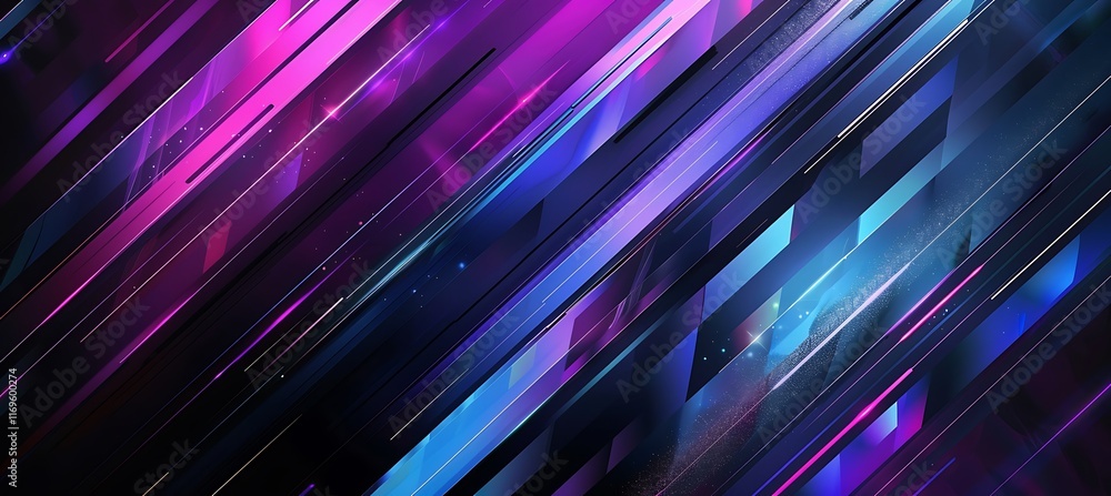 Poster a modern purple background with abstract geometric shapes and patterns that stand out, making it per