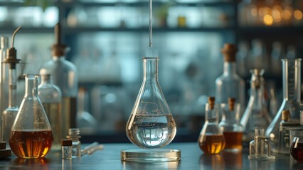Scientific Experiment Glassware Liquid Dropping Lab Research