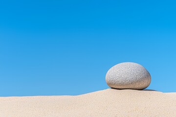 Obraz premium The concept of a spiritual meditation zen garden promotes relaxation, focus, harmony, balance, and simplicity, influenced by holistic Taoist and Buddhist practices or spa wellness therapies.