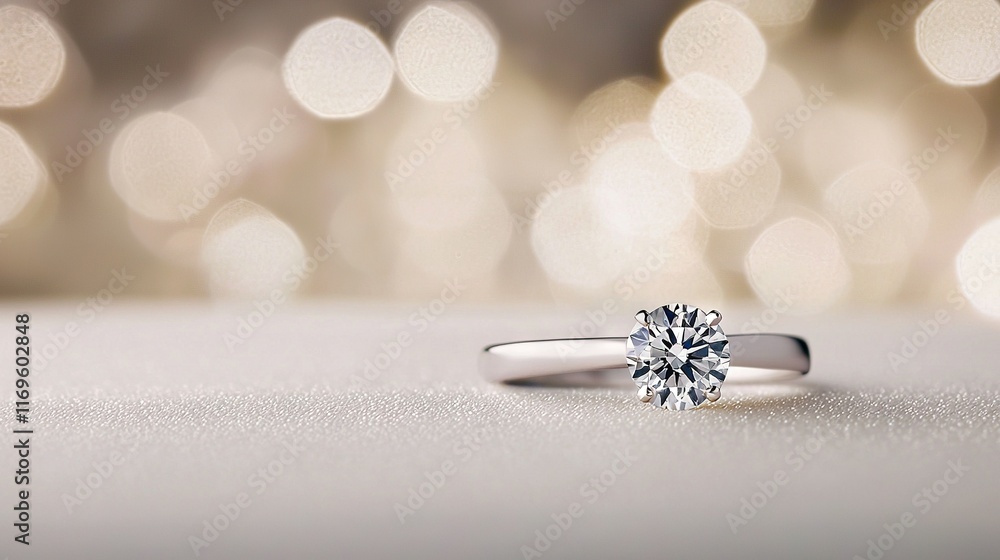 Aufkleber a sharp image of a diamond ring resting atop a pure white background with a softly out-of-focus ambi