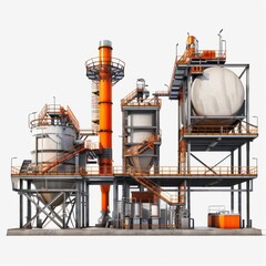 Metallurgical Plant with Detailed Structure. Generative ai.