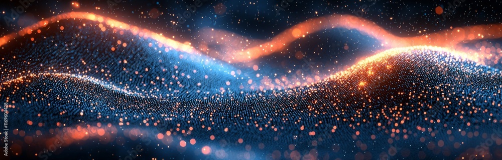 Aufkleber digital technological backdrop featuring an abstract structure of interconnected dots and lines, sho