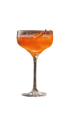 Orange cocktail glass for Halloween celebration vertical isolated on transparent background