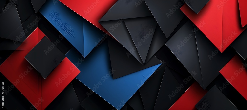 Poster stylish red and black geometric backdrop with bold patterns, sharp contrasts, and a sleek visual app