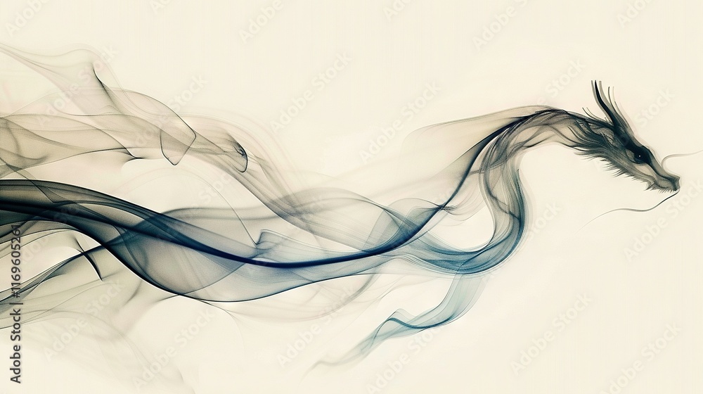 Poster a monochromatic image depicts a feathered creature with vapor emanating from its rump and wings whil