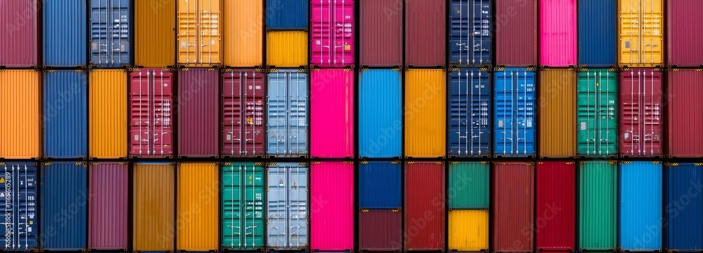 Poster a container ship transporting containers for import and export, showcasing business logistics and tr