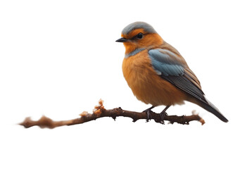 Fototapeta premium Cute bird on branch isolated on transparent background