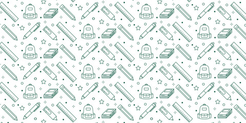 School background. School theme pattern. Seamless book pattern. School equipment pattern. School and education background. Seamless school background. Education theme pattern.