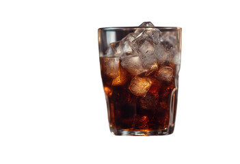 Cola with ice isolated on transparent background