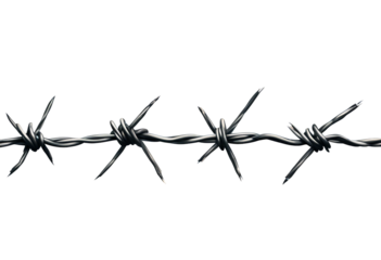 Barbed wire isolated on transparent background