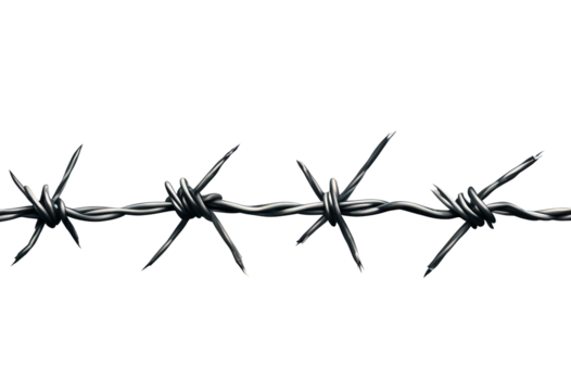 Barbed wire isolated on transparent background