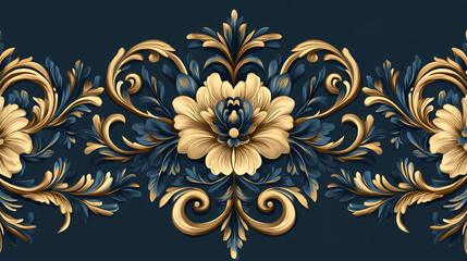Elegant provenal pattern with floral bouquets and wroughtiron motifs. Wroughtiron. Illustration