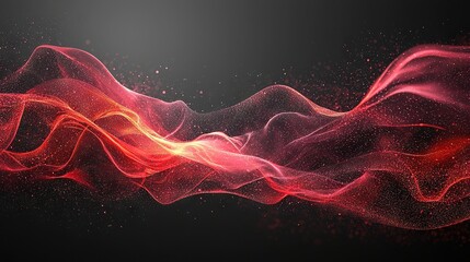 Fototapeta premium A black background with a computer-generated image of an orange and red smoke wave