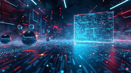 Abstract Futuristic Cyberspace Technology Background