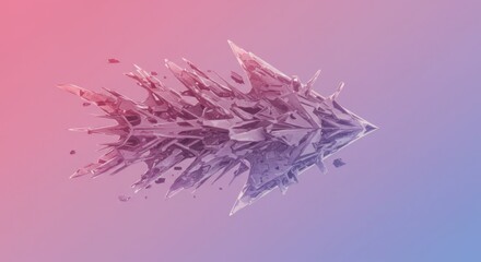 Fototapeta premium Messy Abstract Arrow sign design with vibrant color, soft gradient background, pointing and directing
