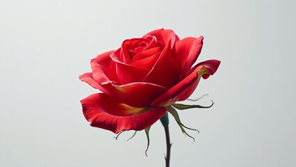 Obraz premium Stunning Red Rose Closeup Photography Beautiful Blossom