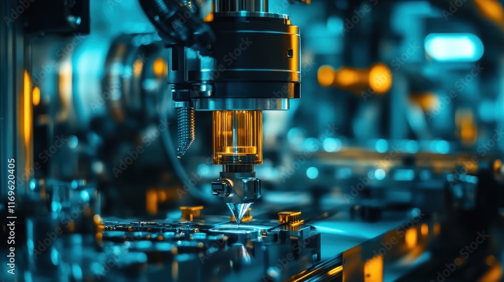 Poster Automated Precision Manufacturing Process In Action