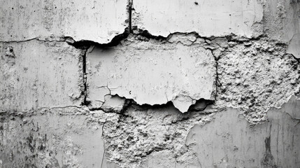 Fototapeta premium Close-up of cracked and weathered concrete wall surface