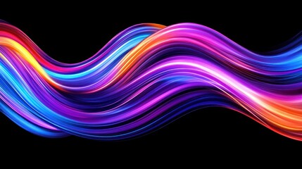 Abstract Colorful Wavy Lines Flowing Design