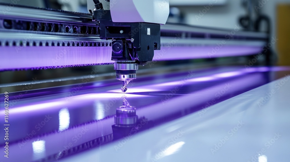 Poster large format digital printing machine in operation