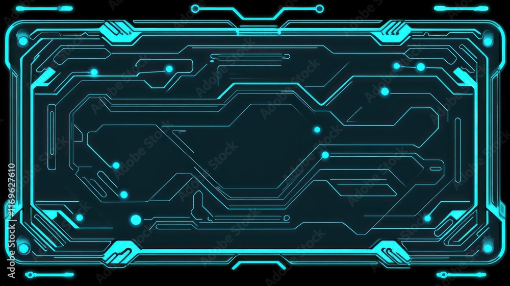 Poster futuristic technology abstract circuit board design