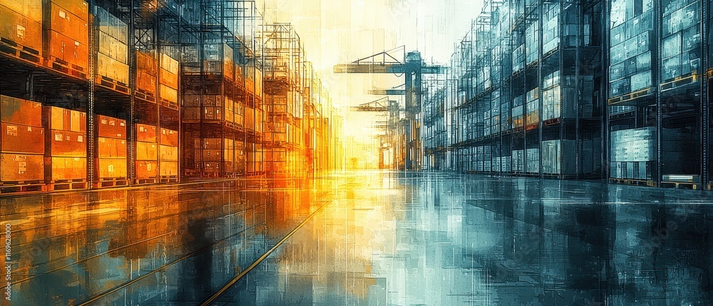 Poster optimizing warehouse efficiency with inventory software solutions for stores