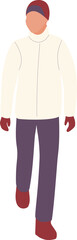 Man Walking in Winter Outfit Faceless