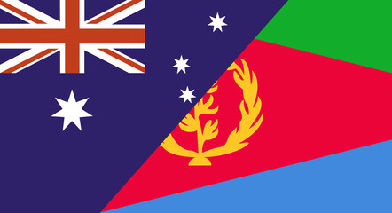 Flag of Australia and Eritrea. Two Flag Together. Diplomatic relations