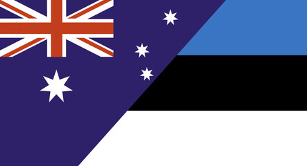 Flag of Australia and Estonia. Two Flag Together. Diplomatic relations
