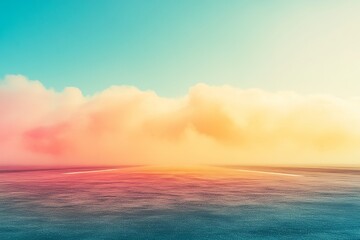 Obraz premium Fluffy Clouds and Sunrise Over Airport Runway
