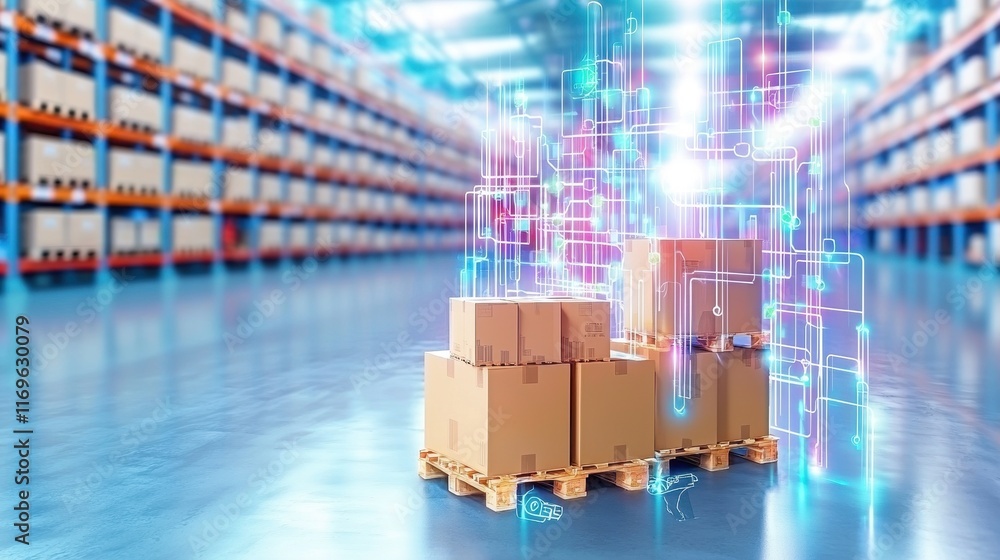 Poster optimize warehouse inventory management with advanced software solutions for retail stores