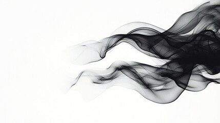  A black-and-white image of smoke emanating from the rear of a laptop, set against a white background