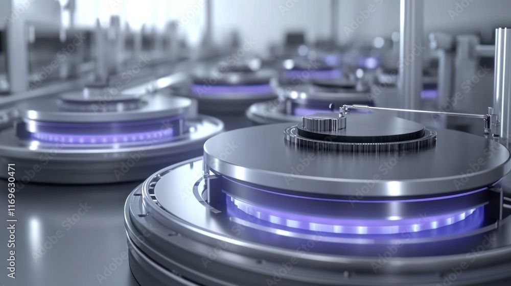 Poster Advanced Manufacturing Machines In A Modern Factory Setting