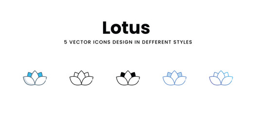 Lotus  icons different style vector stock illustration