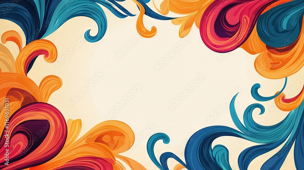 Poster an abstract background featuring vibrant swirls serves as a canvas for adding text or images to crea