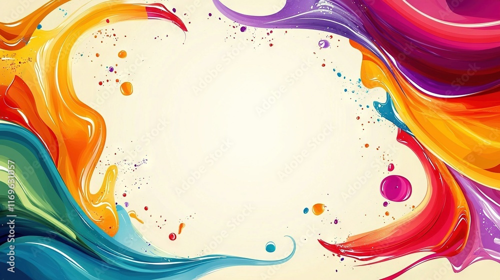 Poster a colored background with white space for text or a splash of paint image