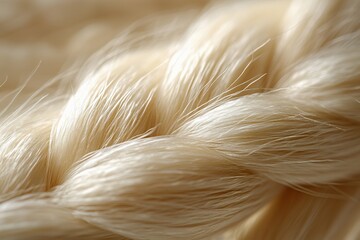 Close-up View of a Beautifully Braided Blonde Hair Showcasing Its Texture and Shine