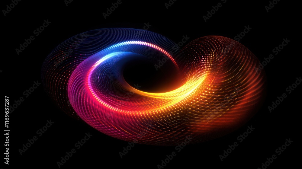Poster abstract swirling luminous light form design
