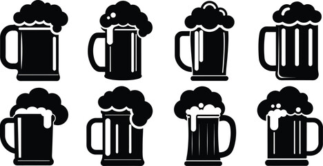 Beer mug icon, Beer mug icon isolated flat vector illustration in outline design
