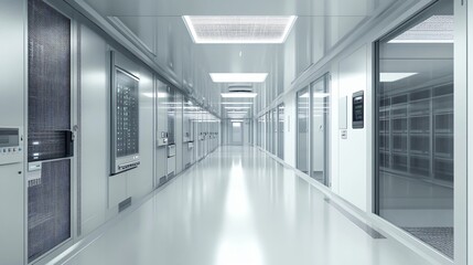 Fototapeta premium Modern Datacenter With Computer Server Cabinets And Racks