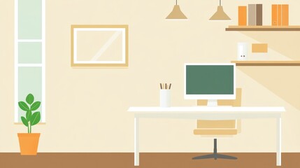 Minimalist Home Office Workspace Design Featuring Modern Furniture