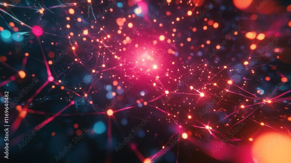 Poster abstract network glowing lightscape cosmic design